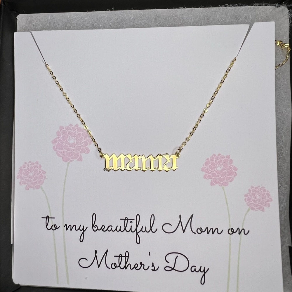 Solid Gold “Mama” Necklace